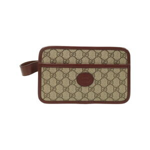GUCCI Interlocking GG Travel Case Pouch Brown